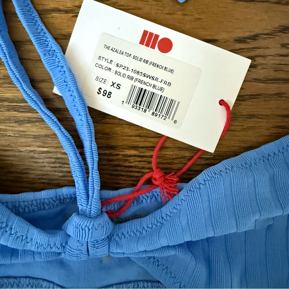 Solid & Striped Azalea French Blue Rib Bikini Top - Picture 2 of 3